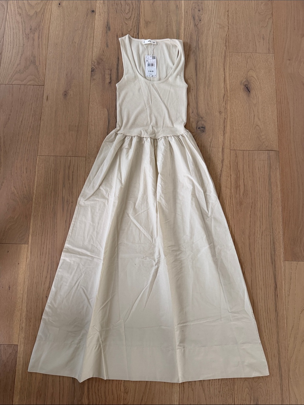 Mango (MNG) Woman’s XS - Sleeveless Cream Maxi Dress